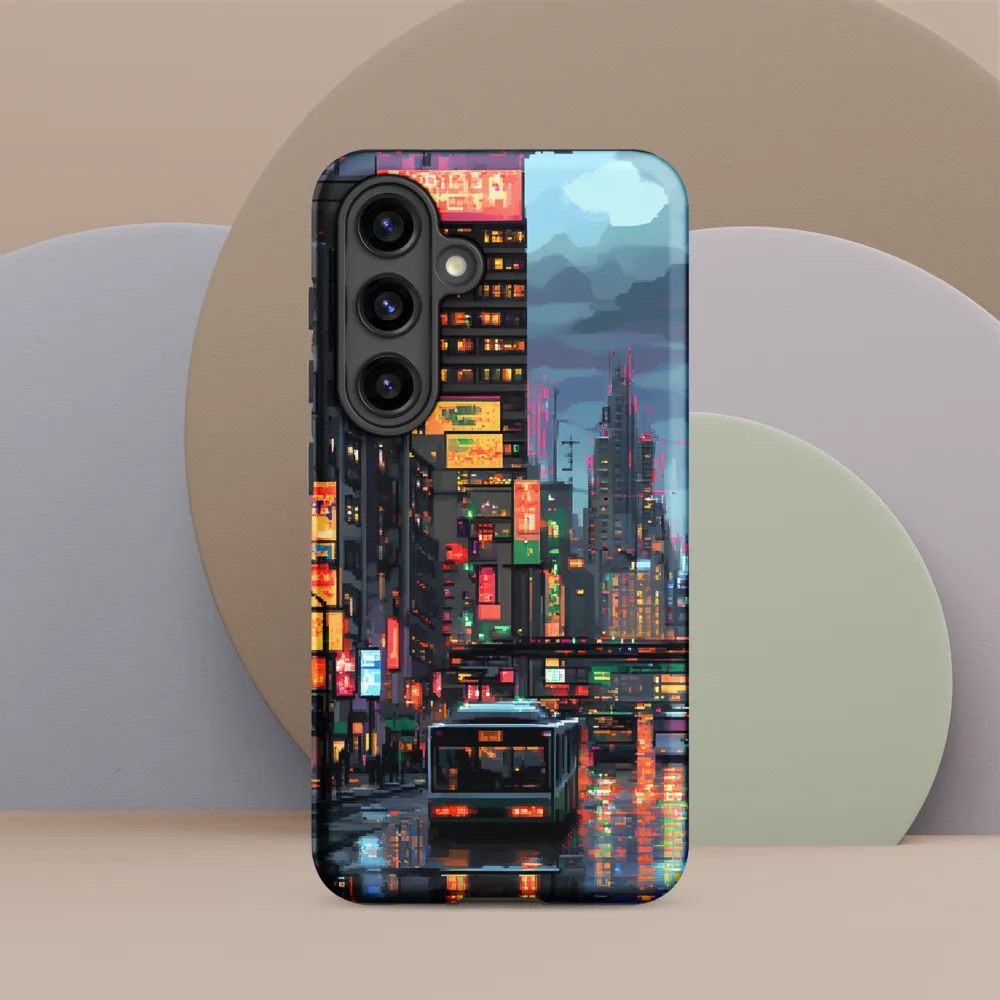 Neon Dreams: A Pixelated Urban Night