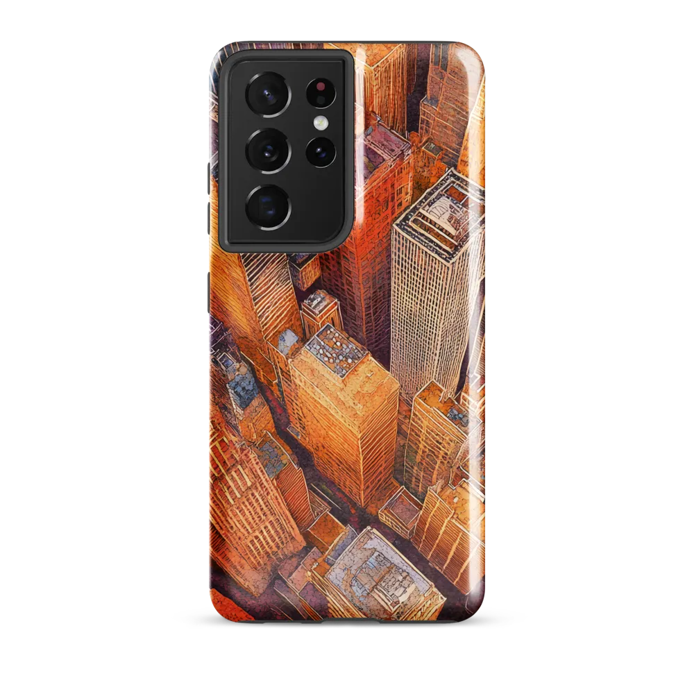 Urban Symphony in Orange and Purple