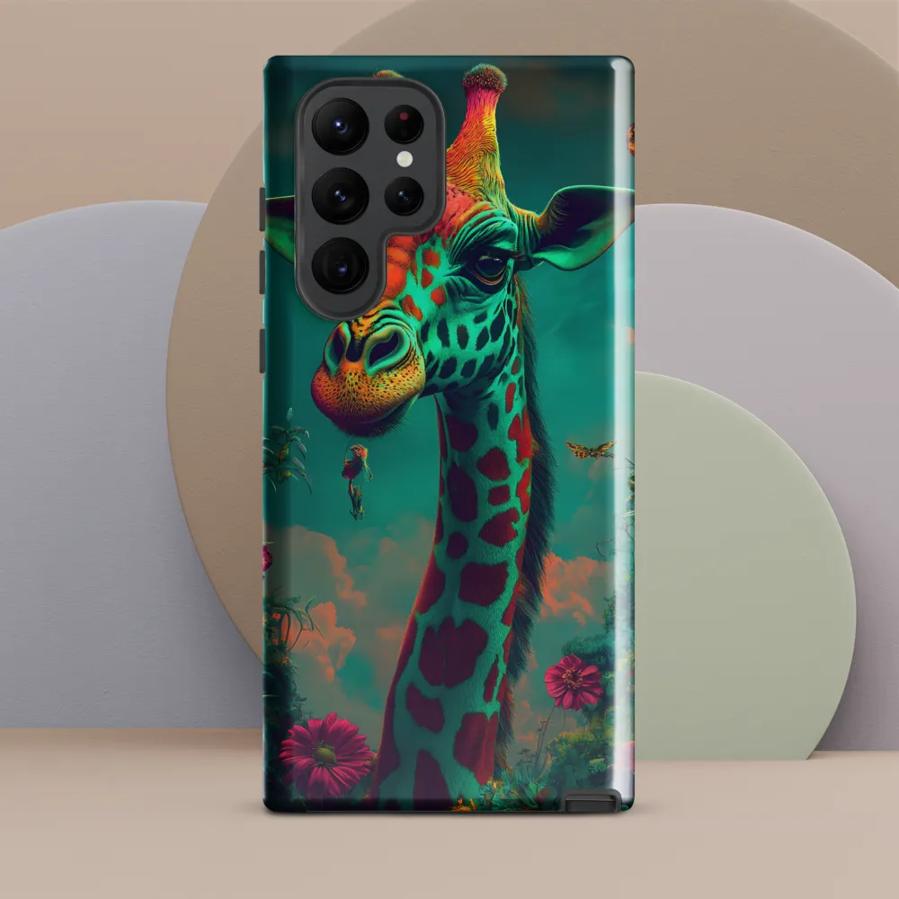 Whimsical Giraffe Among Blossoms
