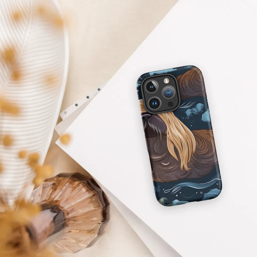 Whimsical Walruses in Deep Blue