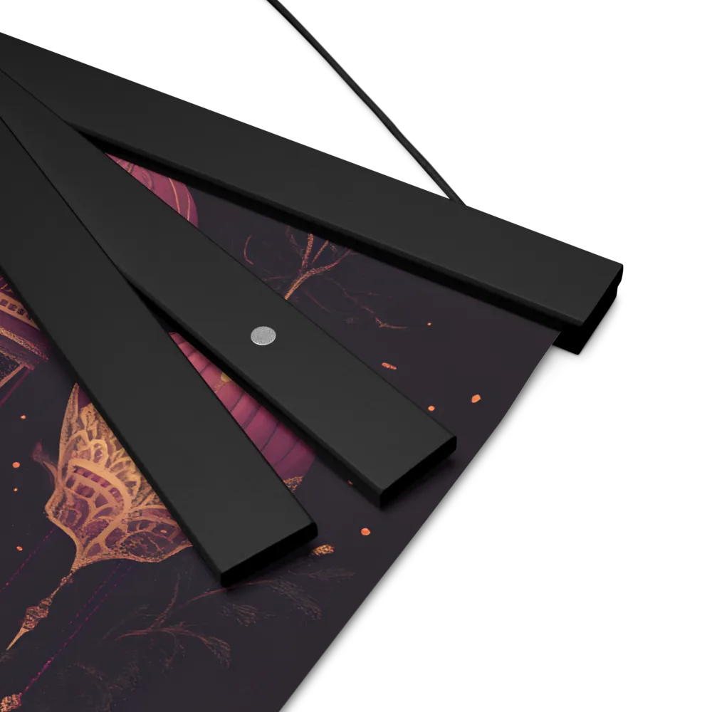 Ornate Harmony: A Digital Floral Architecture | Poster With Black Wood Hanger | 12″×12″