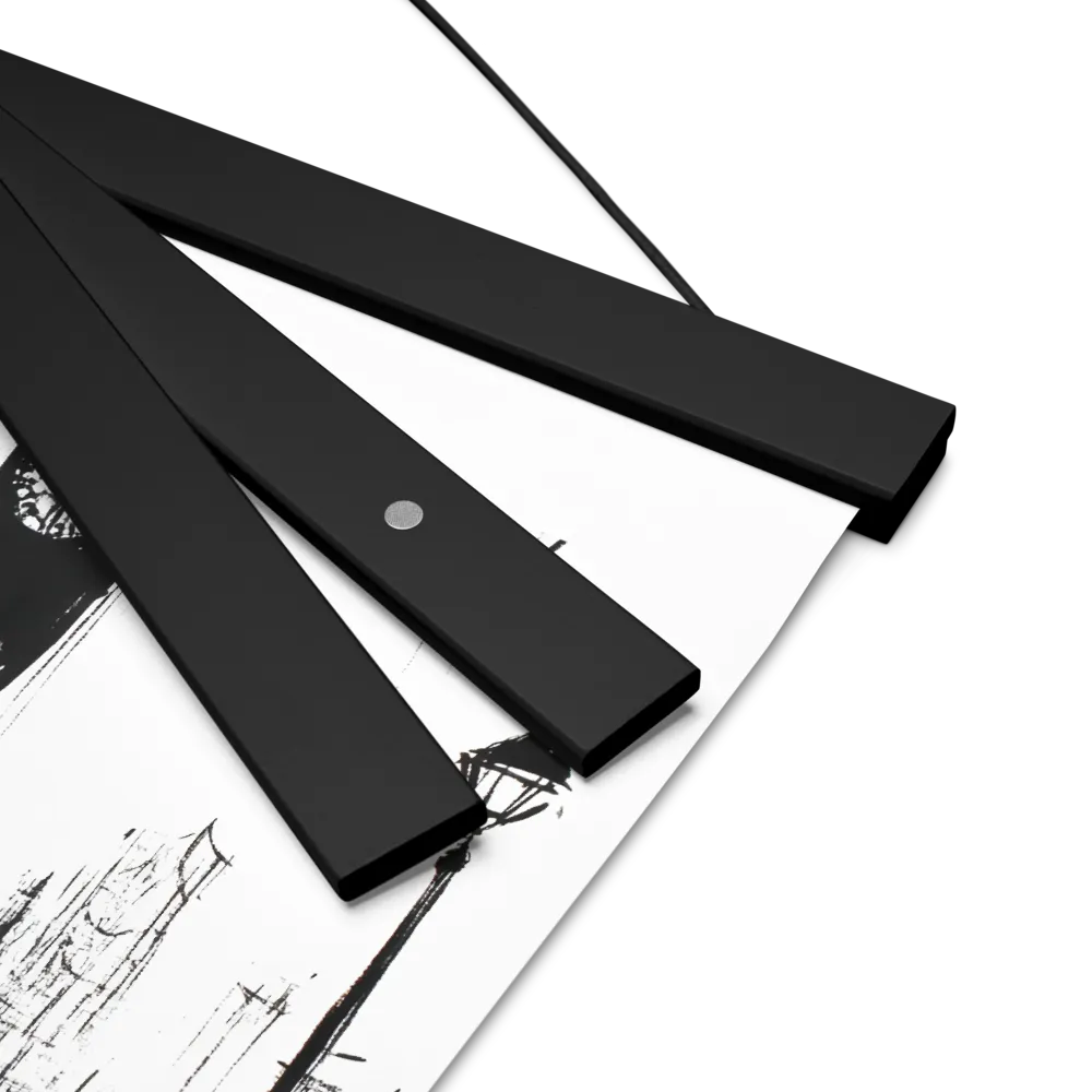 Clock Tower in Motion | Poster With Black Wood Hanger | 8″×10″