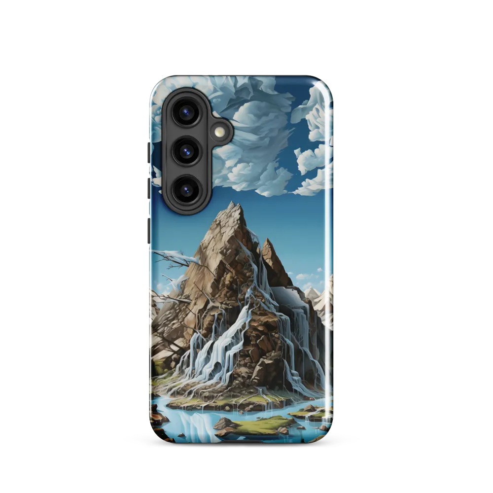Majestic Cascade: A Mountain Masterpiece | Phone Case |  S24 | Tough Case | Glossy