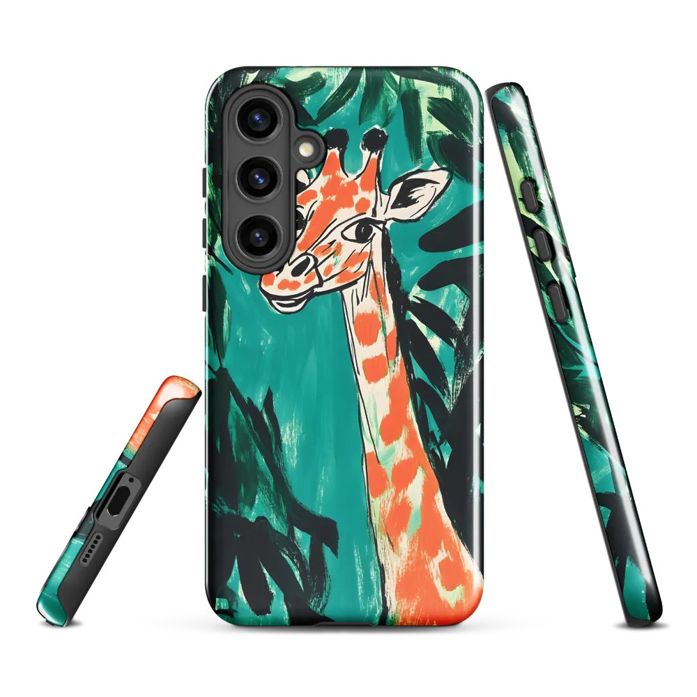 Curious Giraffe in Lush Greenery | Phone Case |  S24 Plus | Tough Case | Glossy