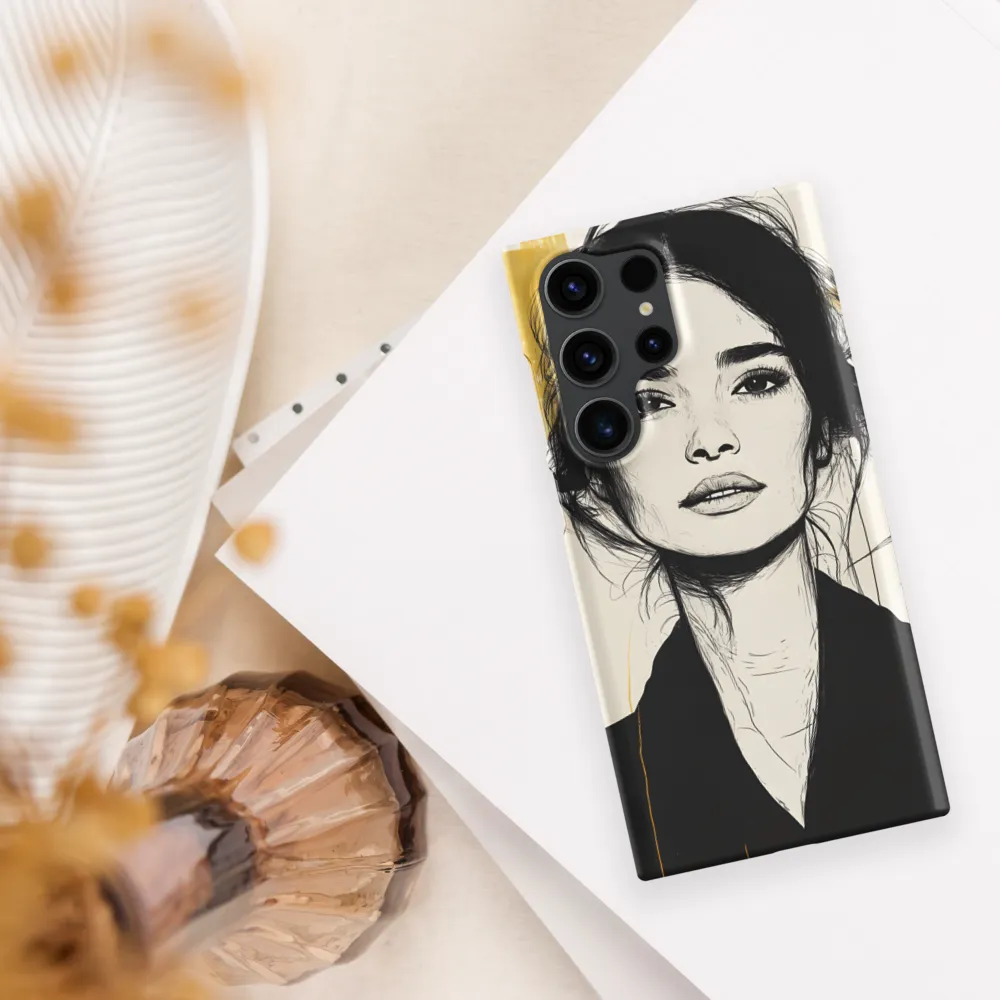 Ink Portrait with Mustard Accents