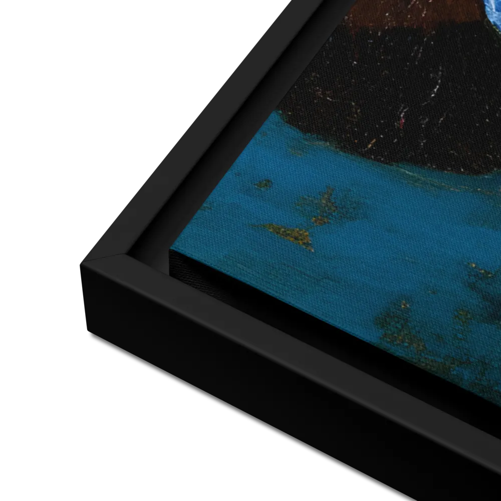 Majestic Absurdity: The Hat-Wearing Bird | Canvas with Black Frame | 24″×36″
