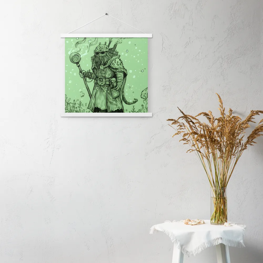 The Enigmatic Wizard | Poster With White Wood Hanger | 18″×18″