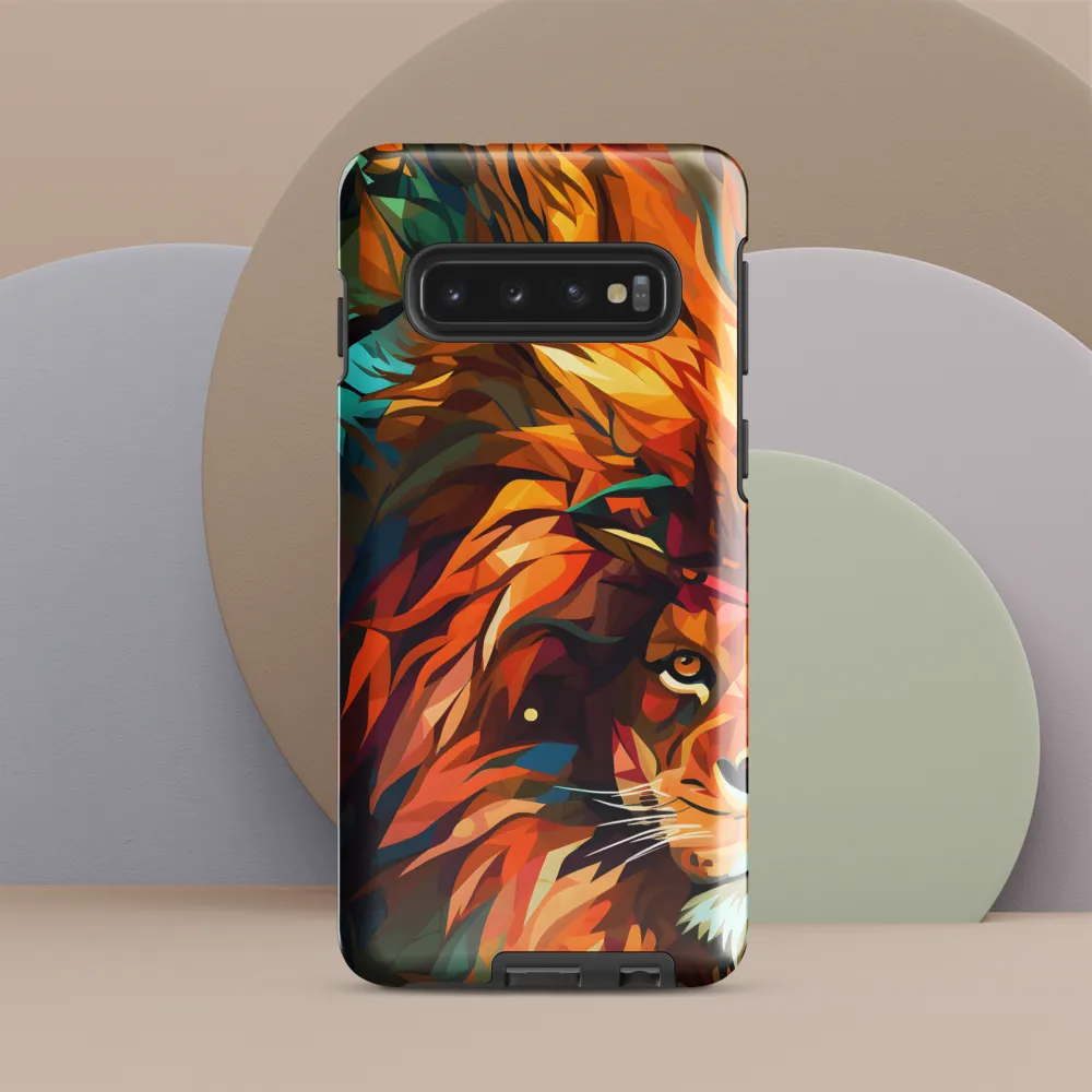 Majestic Gaze: The Polygonal Lion