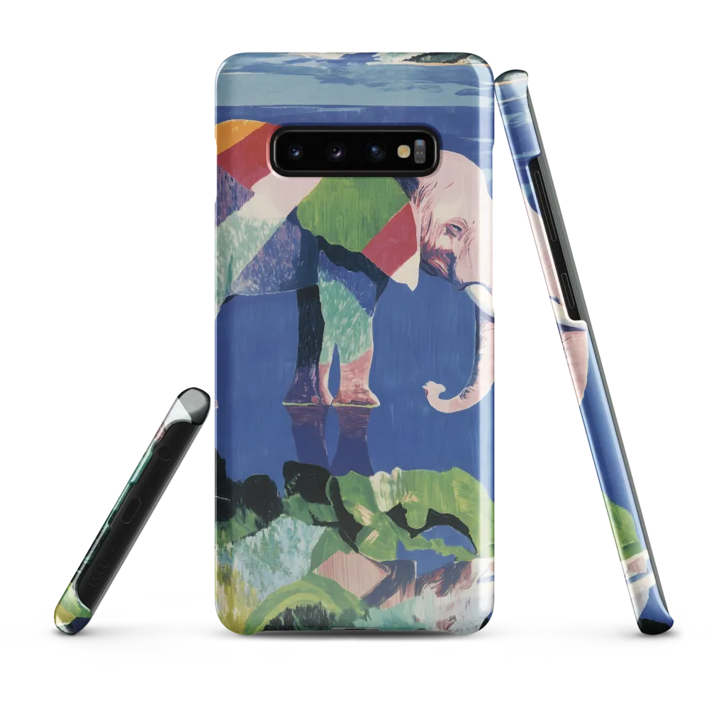 Serenity in Color: The Elephants of Reflection | Phone Case |  S10 Plus | Snap Case | Glossy