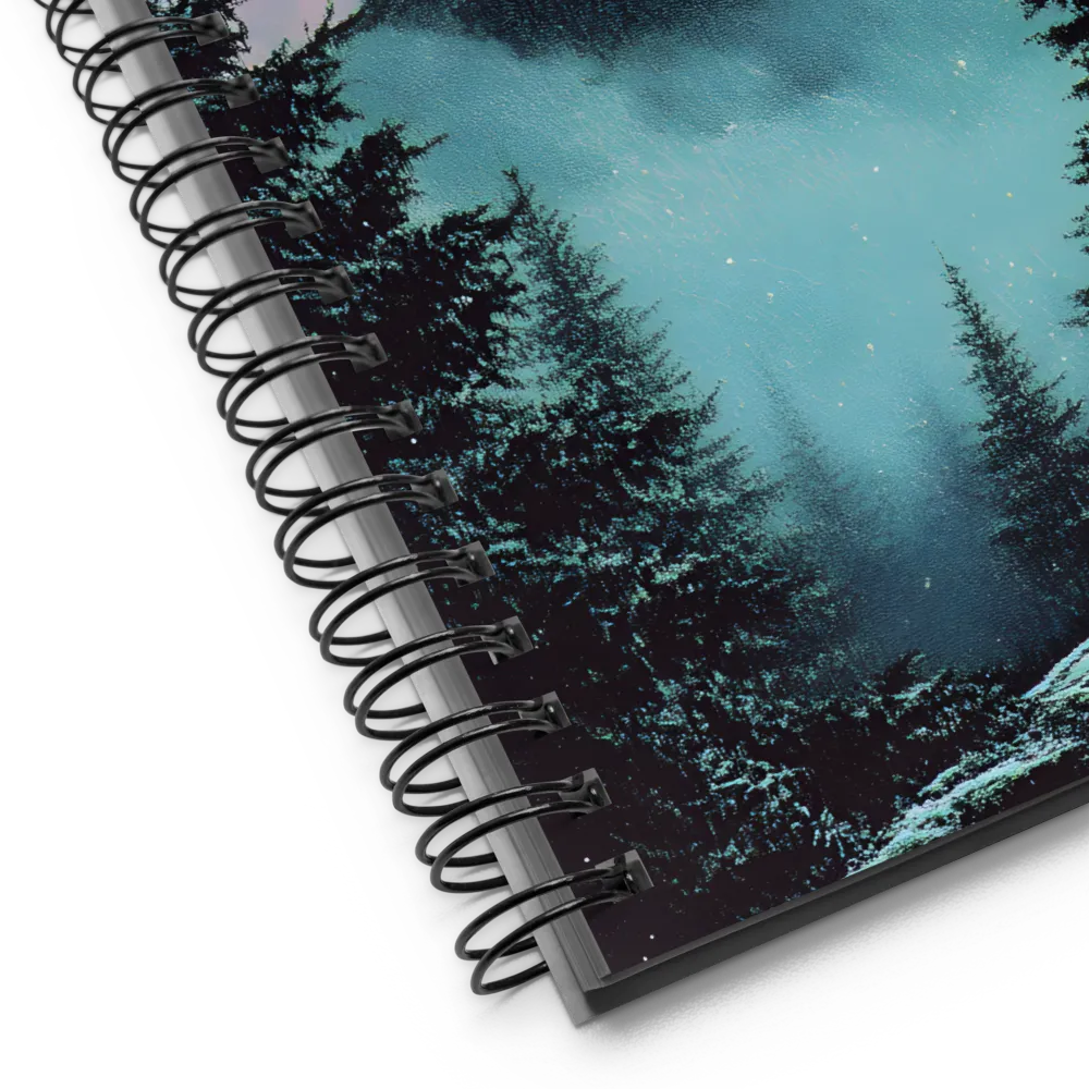 Ethereal Peaks Under Celestial Lights | Spiral Notebook