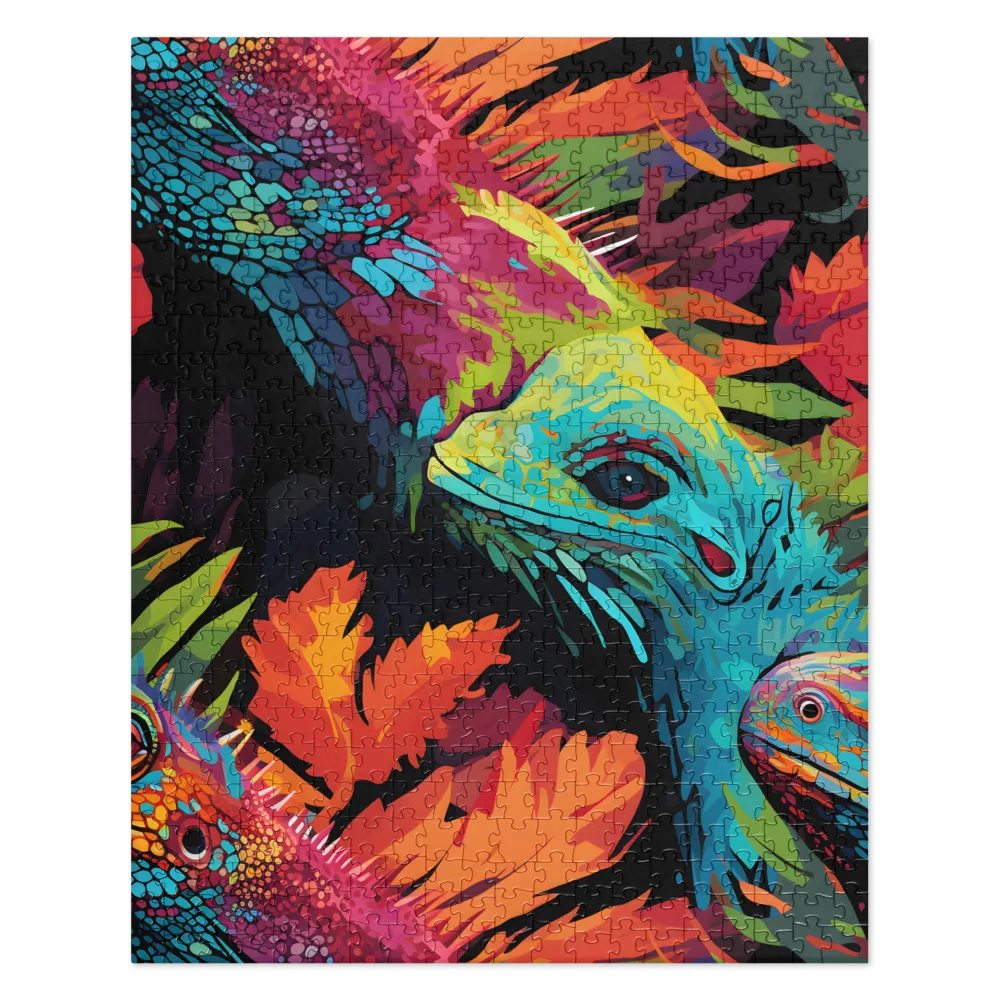 Vibrant Reptilian Harmony | Jigsaw Puzzle | 520 pieces