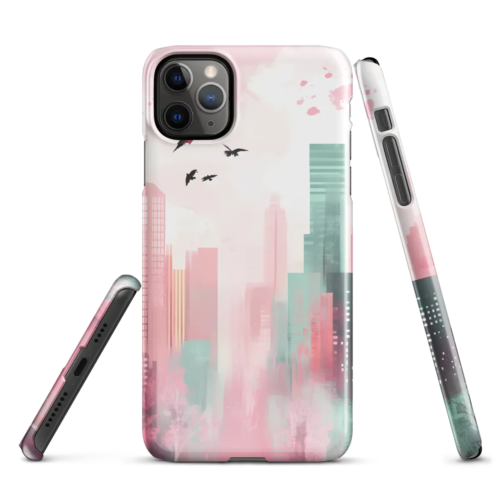 Dreamy Cityscape in Pink and Cyan | Phone Case |  11 Pro Max | Snap Case | Glossy