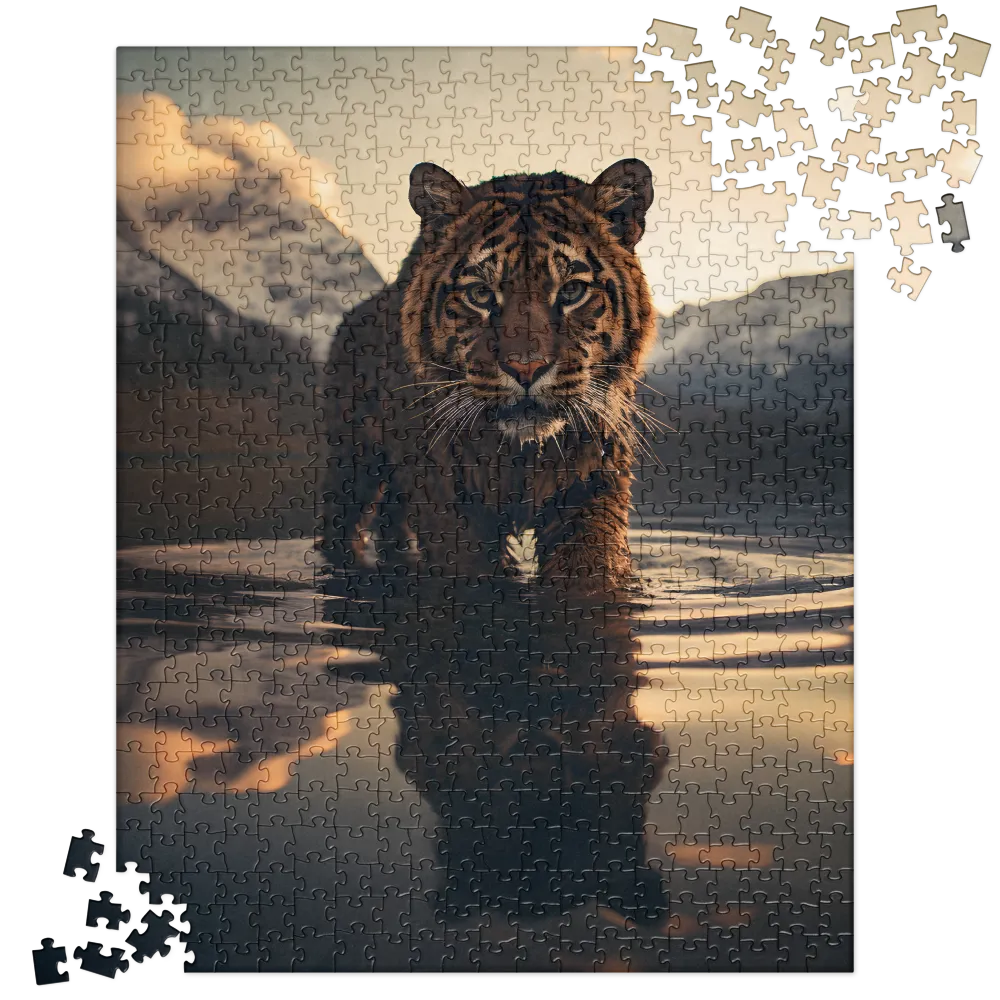 Majestic Reflection: The Tiger's Domain | Jigsaw Puzzle | 520 pieces