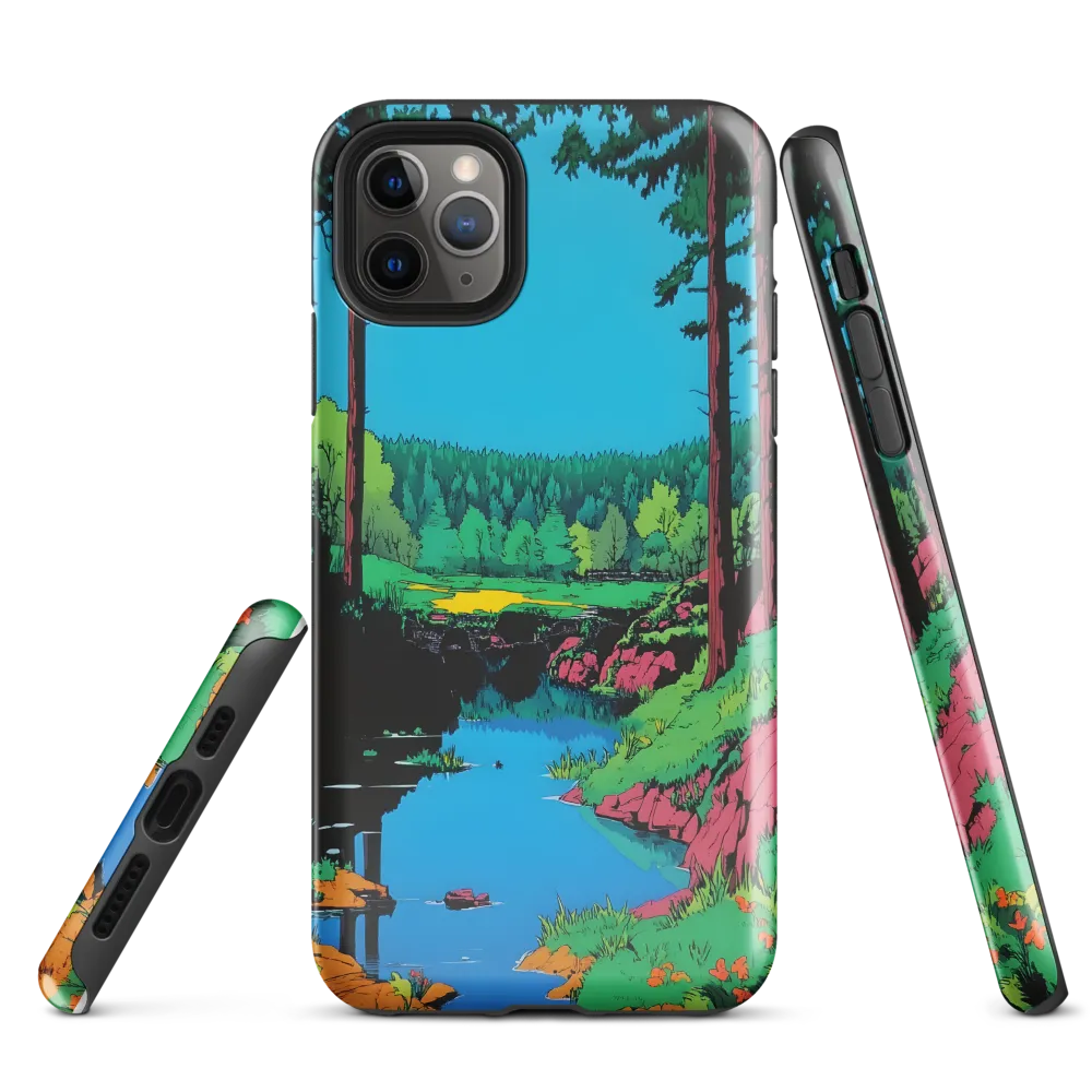 Tranquil Reflections: A Vibrant Landscape | Phone Case |  11 Pro Max | Tough Case | Glossy