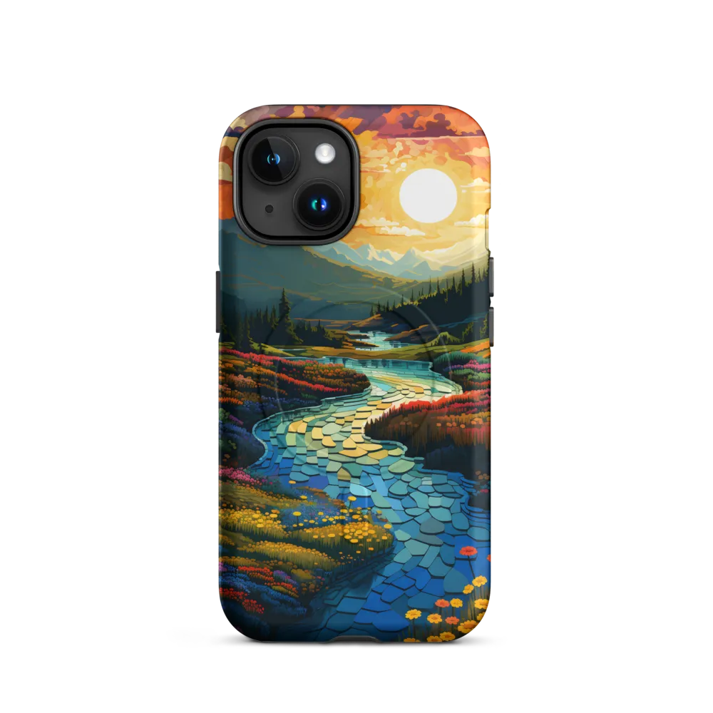 Serenity in Sunset: A Winding River's Embrace