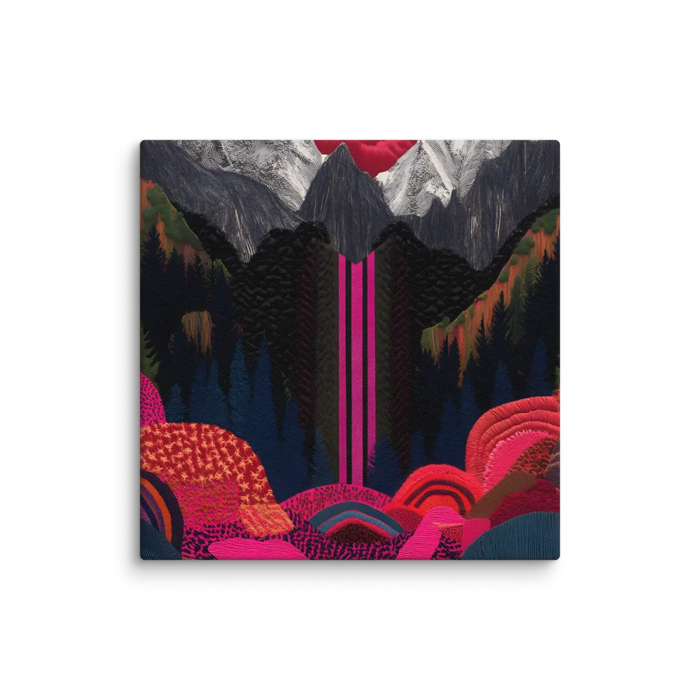 Ethereal Cascade: A Surreal Landscape | Canvas | 14″×14″