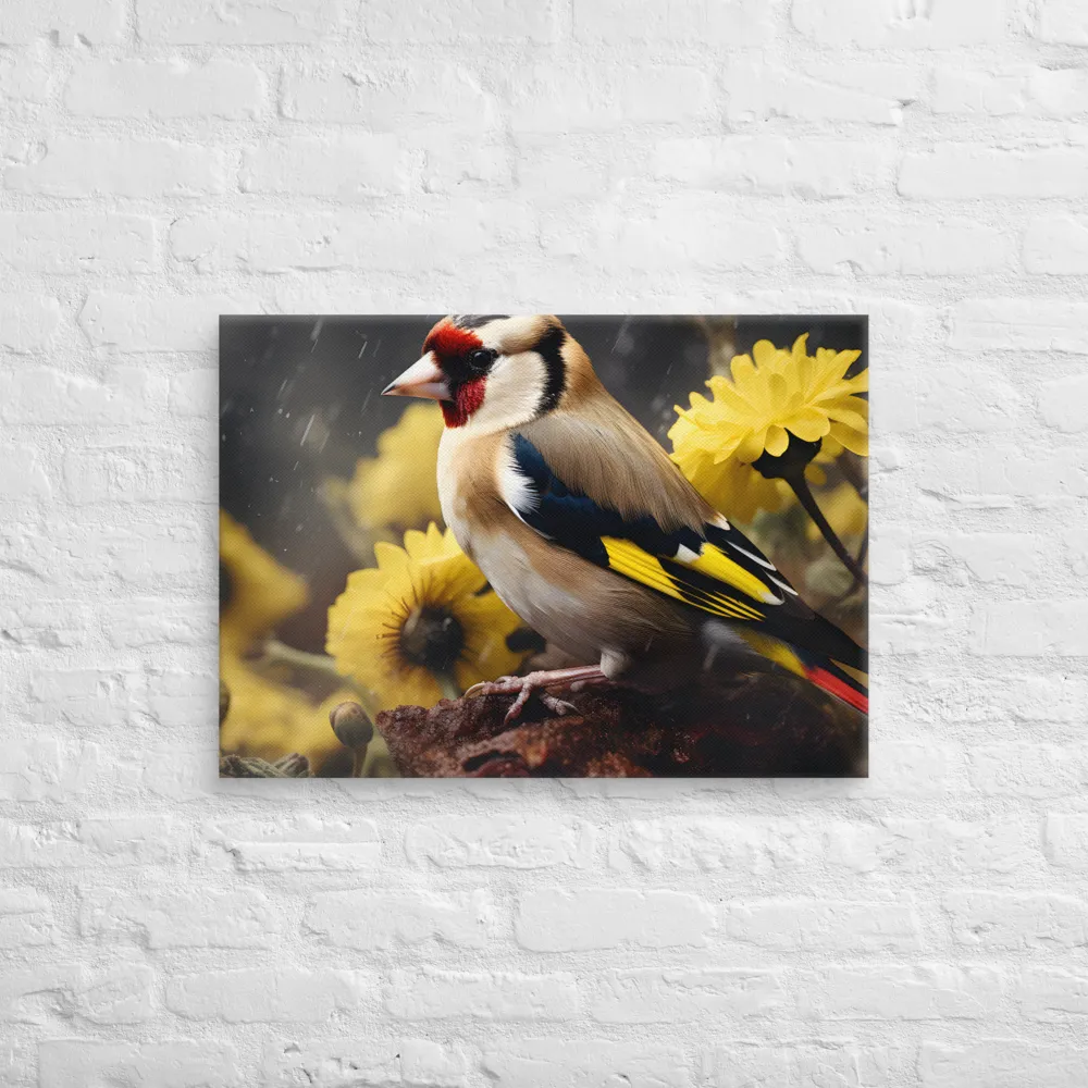 Harmony in Nature: A Goldfinch Amidst Blooms