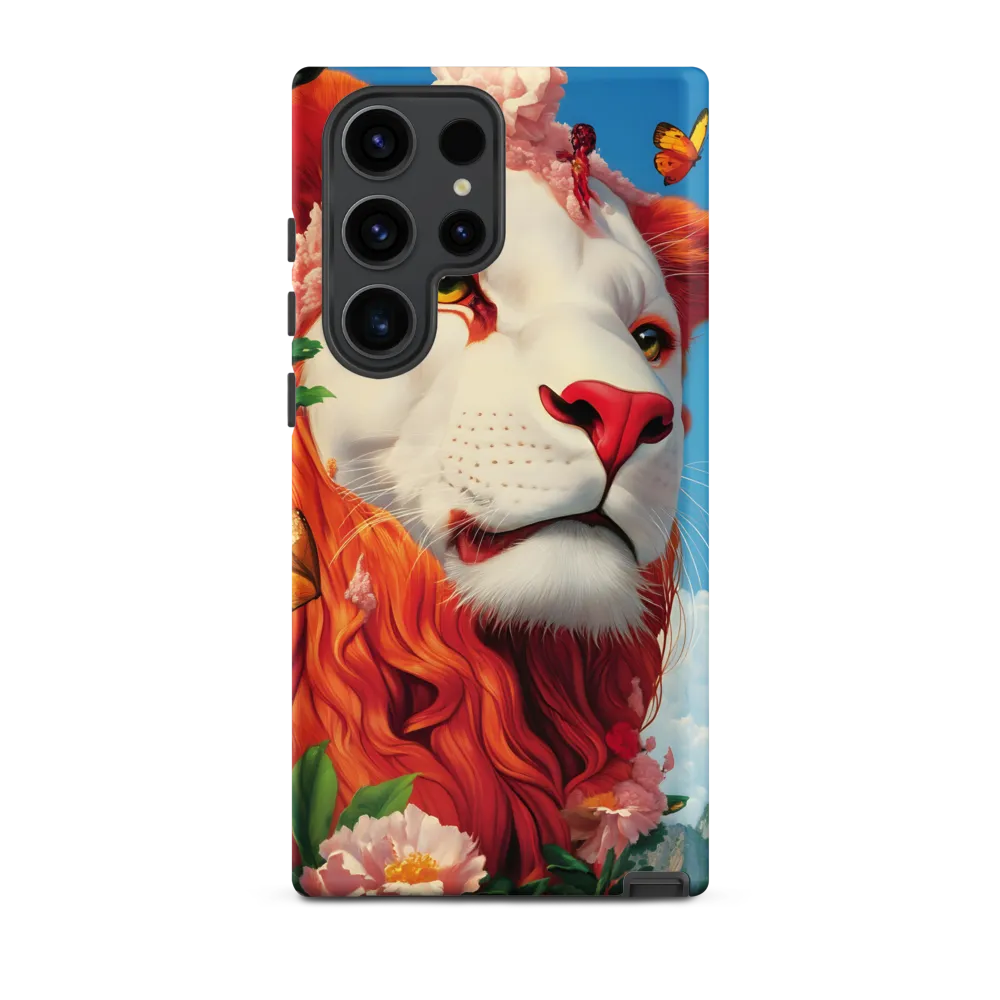 Majestic Lion Amidst Floral Splendor