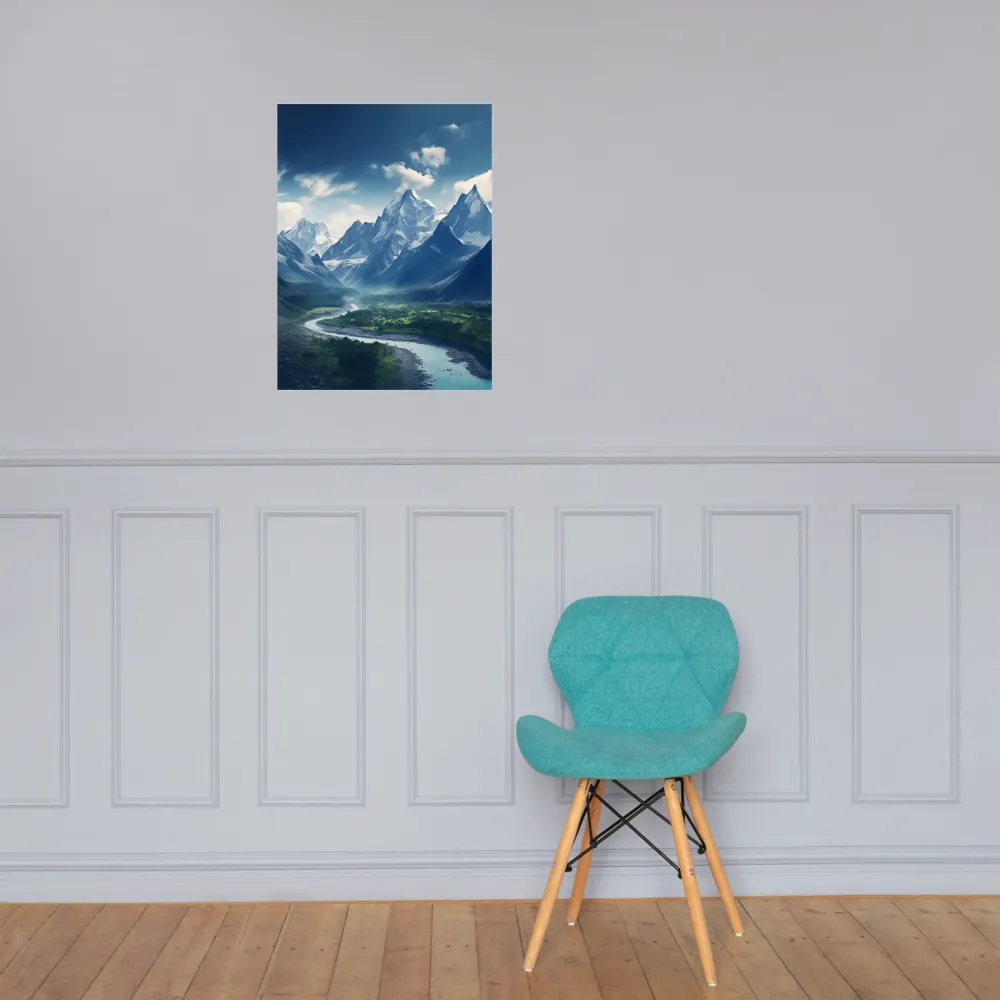 Majestic Serenity: A Landscape of Mountains and Rivers | Poster | 18″×24″