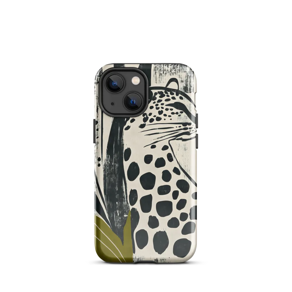 Leopard in Silhouette: A Modern Appeal | Phone Case |  13 mini | Tough Case | Glossy