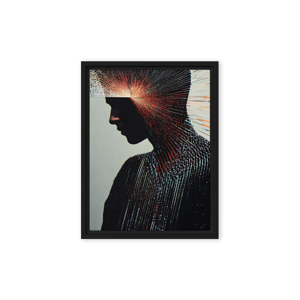 Radiant Reflection: An Abstract Journey of Thought | Canvas with Black Frame | 9″×12″