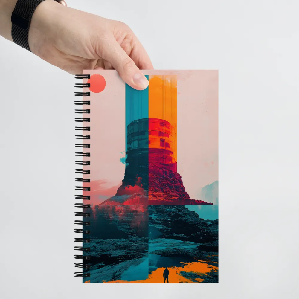 Ethereal Fortress at Sunset | Spiral Notebook