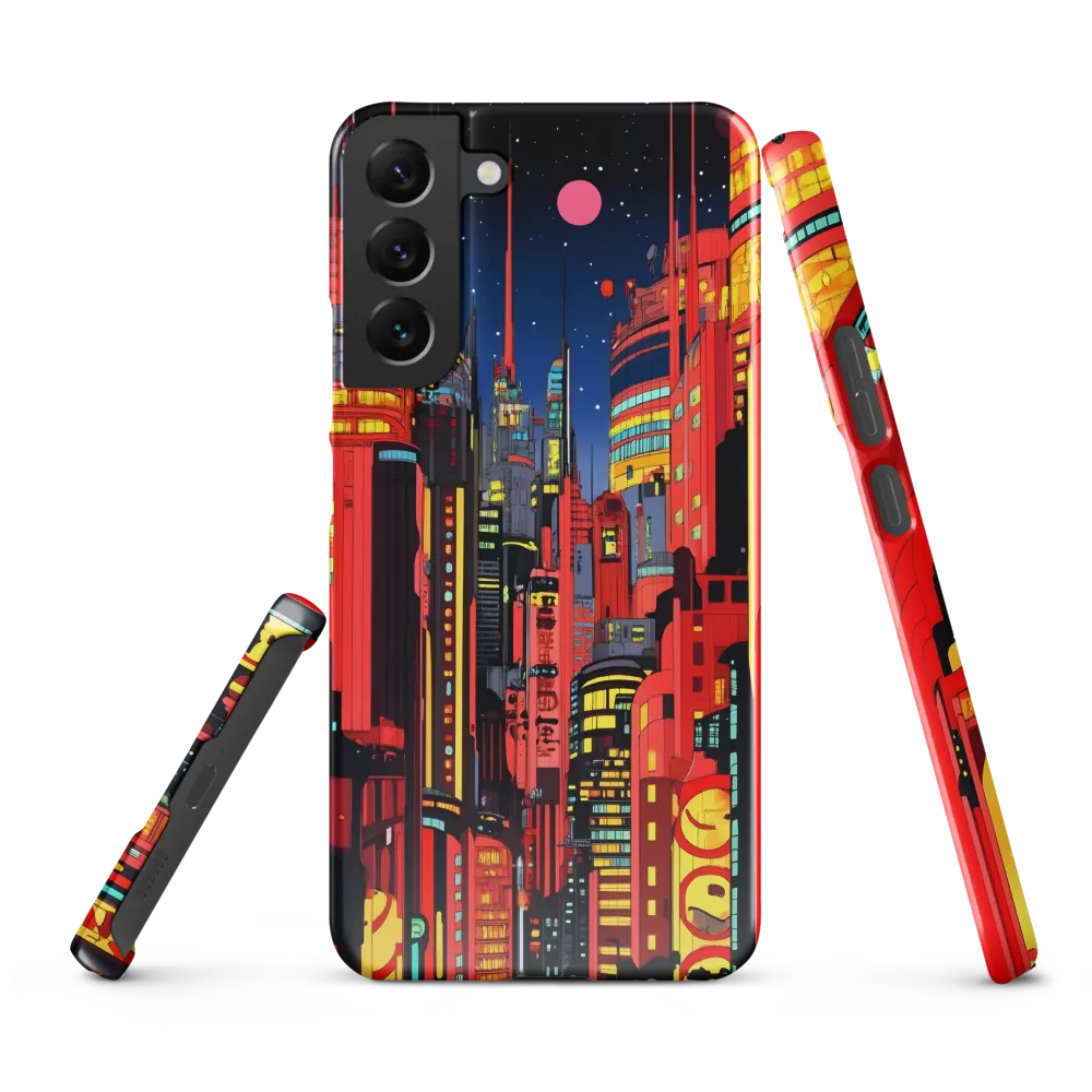 Neon Dreams: A Cyberpunk Cityscape | Phone Case |  S22 Plus | Snap Case | Glossy