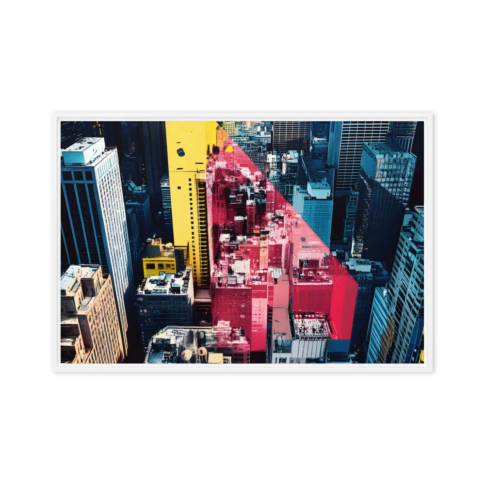 Dynamic Urban Symphony | Canvas with White Frame | 24″×36″