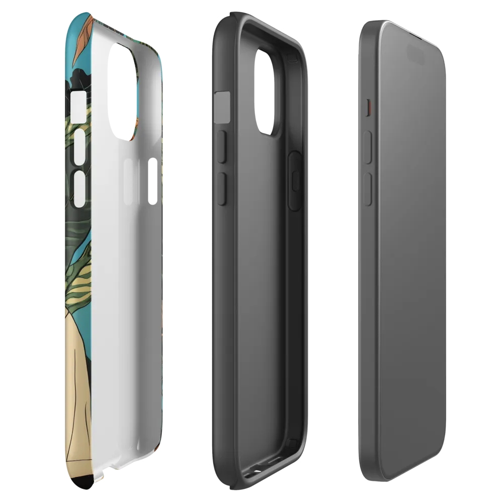 Enigmatic Flora: A Modern Portrait | Phone Case |  15 Plus | Tough Case | Matte