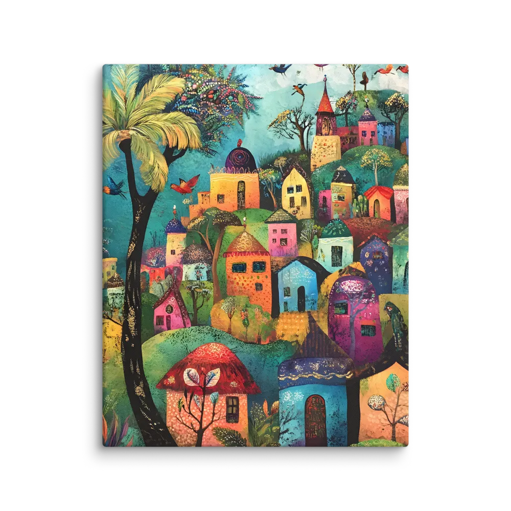 Whimsical Village Harmony | Canvas | 24″×30″