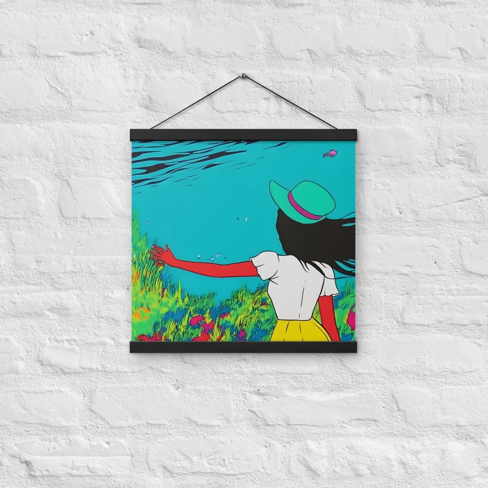 Whimsical Encounter | Poster With Black Wood Hanger | 16″×16″