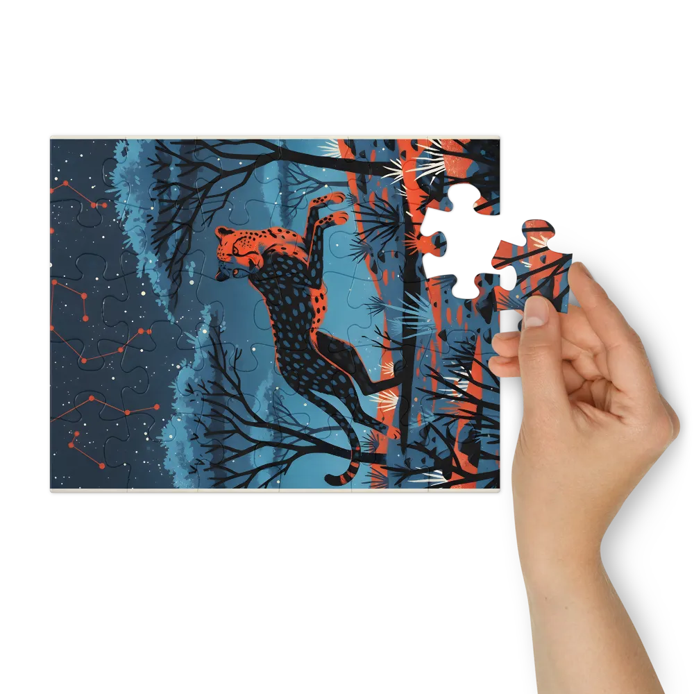 Constellation Cheetah 
 Jigsaw Puzzle in Tin Box