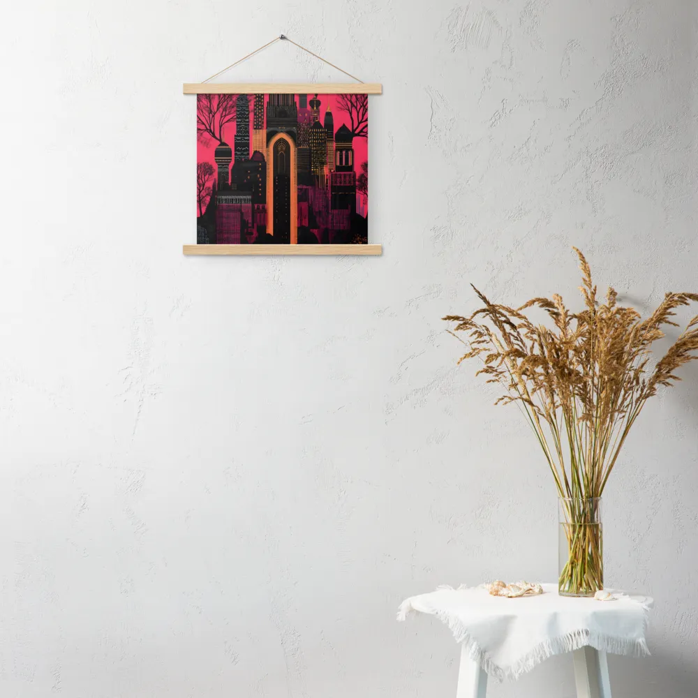 Urban Reverie | Poster With Oak Wood Hanger | 14″×14″