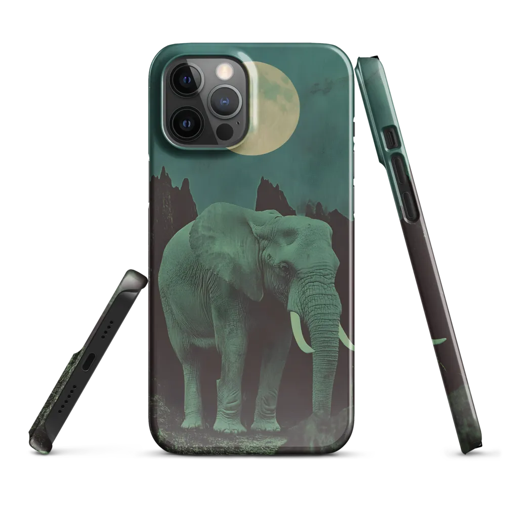 Ethereal Presence: Elephant Under a Full Moon | Phone Case |  12 Pro Max | Snap Case | Glossy