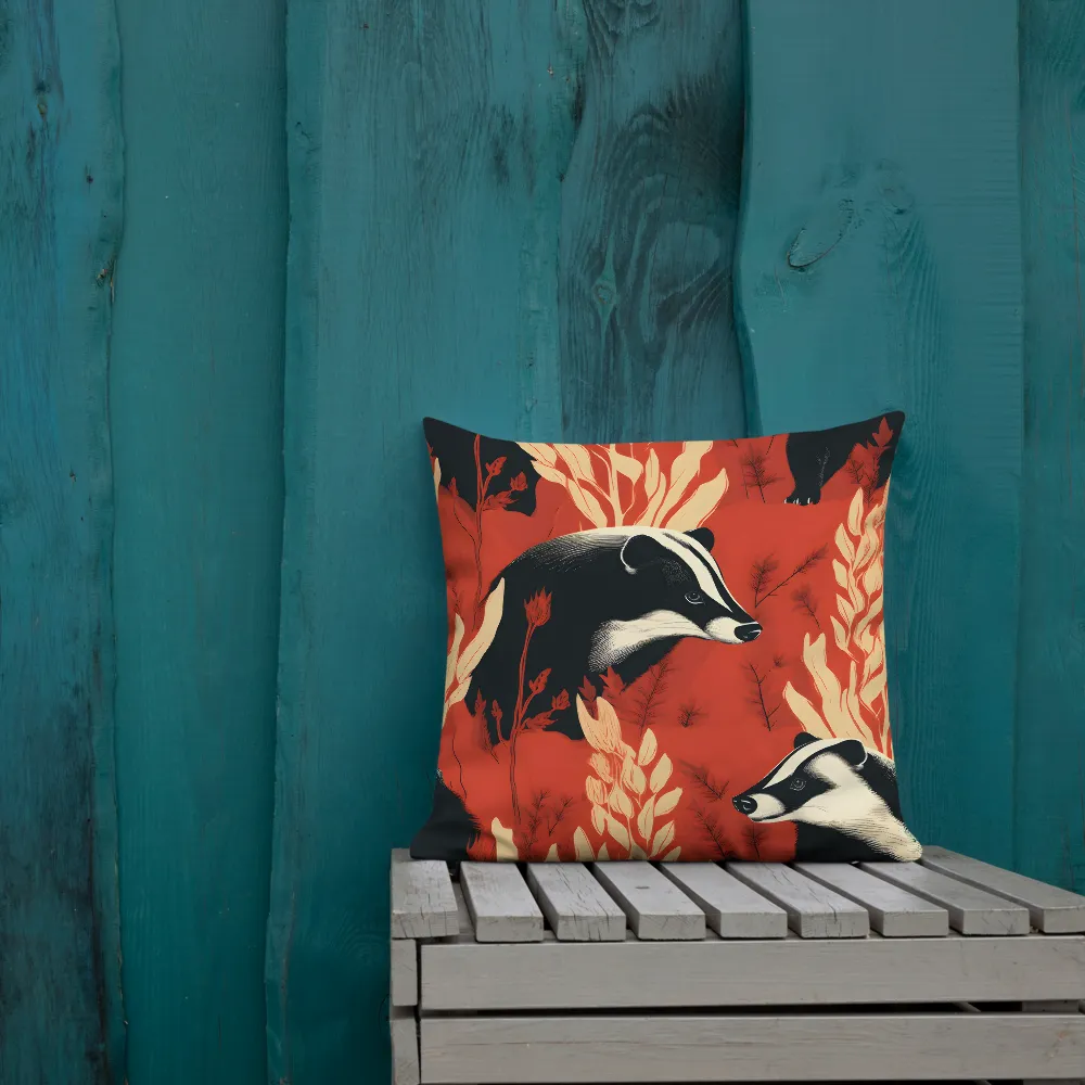 Whimsical Badger Dance | Pillow | 18″×18″