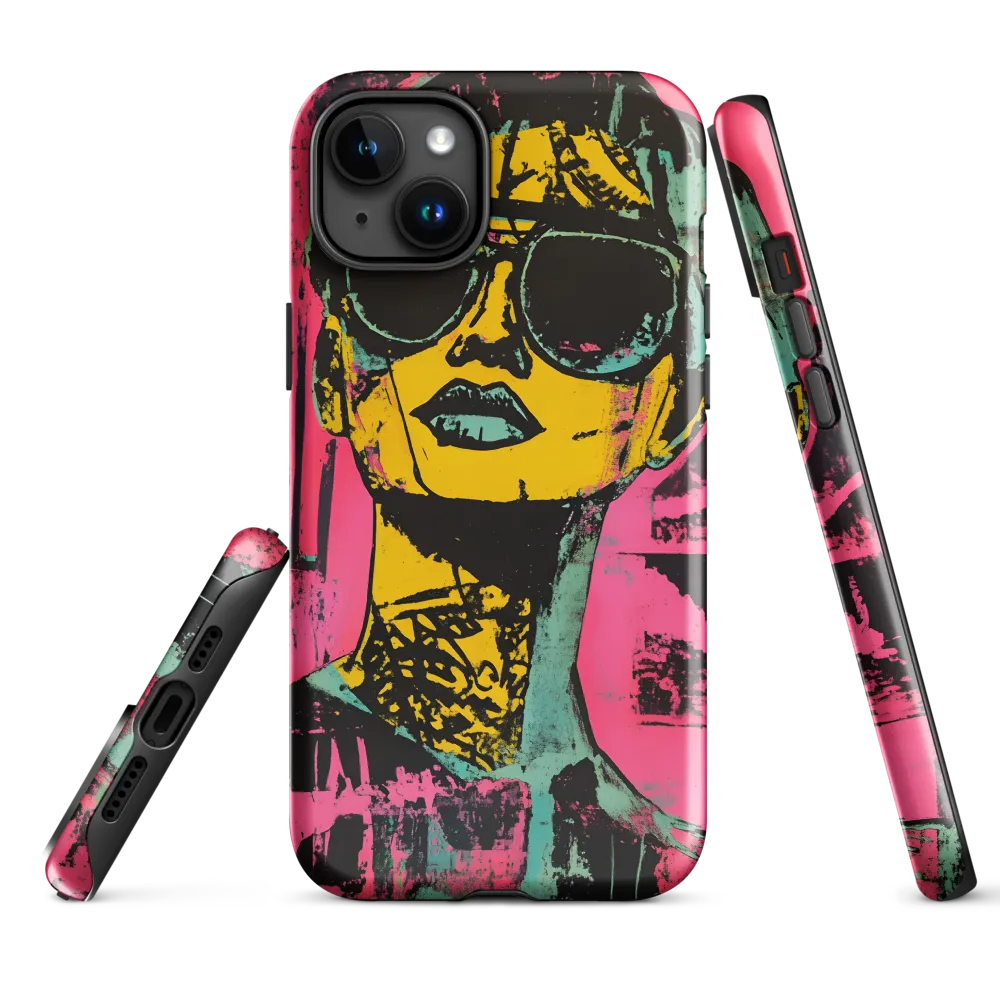 Confident Portrait in Neon Colors | Phone Case |  15 Plus | Tough Case | Glossy