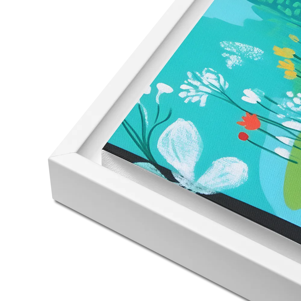 Whispers of Spring: A Colorful Retreat | Canvas with White Frame | 12″×16″