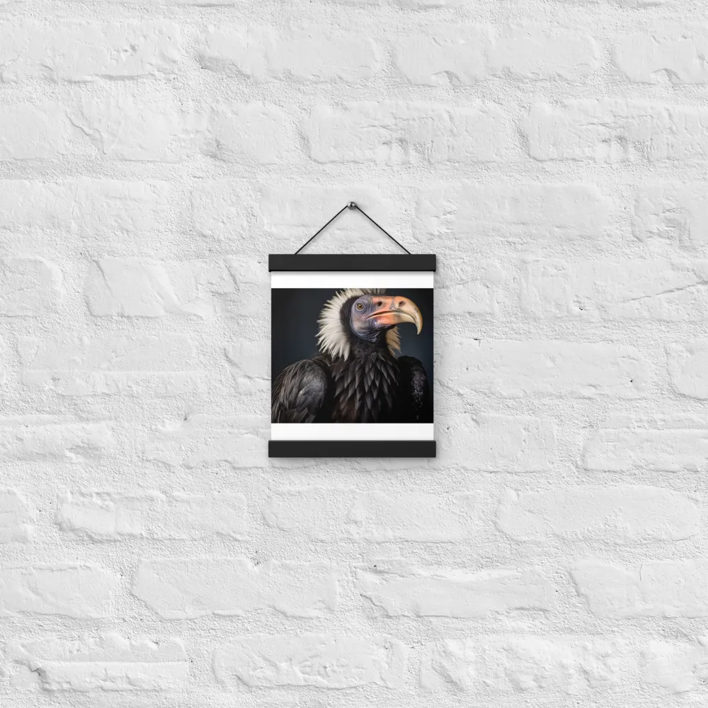 Majestic Vulture Portrait | Poster With Black Wood Hanger | 8″×10″