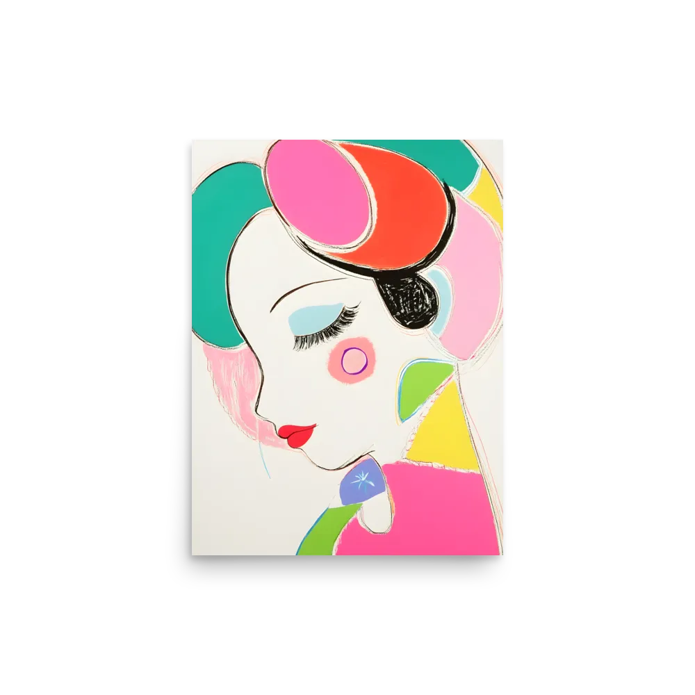 Whimsical Portrait in Colorful Abstraction | Poster | 12″×16″