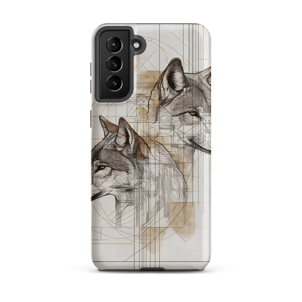 Geometric Harmony: The Essence of Wolves | Phone Case |  S21 Plus | Tough Case | Matte