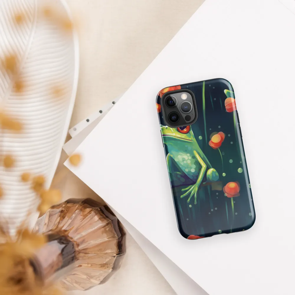 Playful Frogs in a Lush Pond | Phone Case |  12 Pro | Tough Case | Glossy