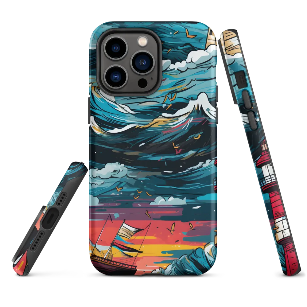 Turbulent Seas: A Lighthouse Adventure | Phone Case |  14 Pro Max | Tough Case | Matte