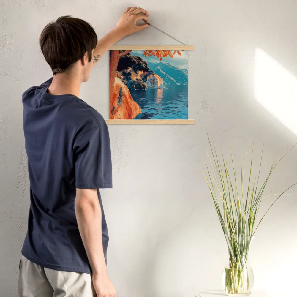 Elysian Waterscape | Poster With Oak Wood Hanger | 14″×14″