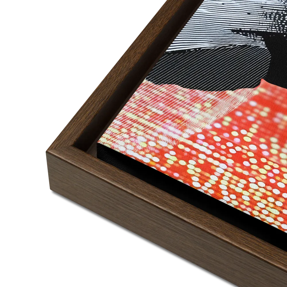 Veil of Modernity | Canvas with Brown Frame | 16″×16″