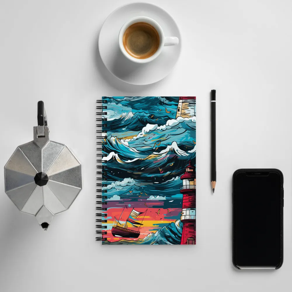 Turbulent Seas: A Lighthouse Adventure | Spiral Notebook