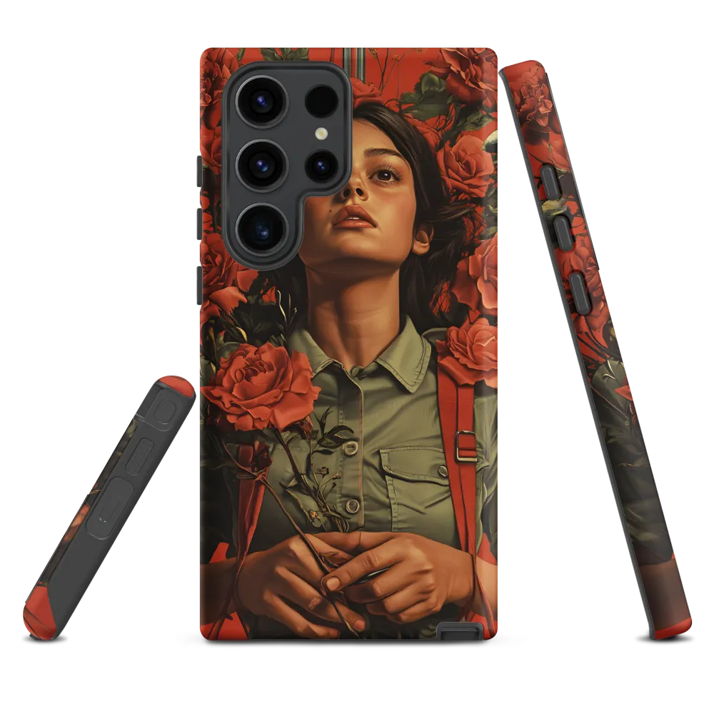 Harmony and Strength: A Portrait Among Roses