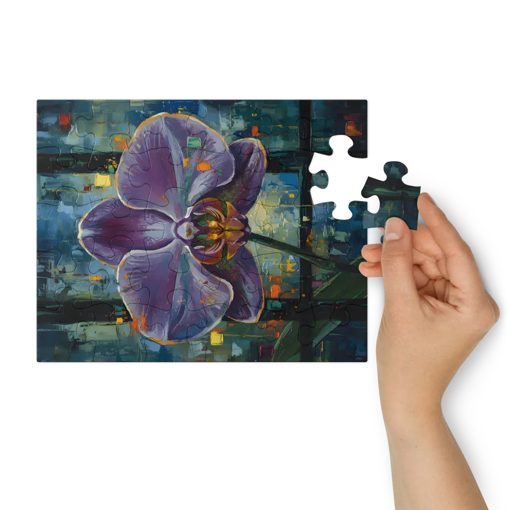 Purple Orchid Study 
 Jigsaw Puzzle in Tin Box