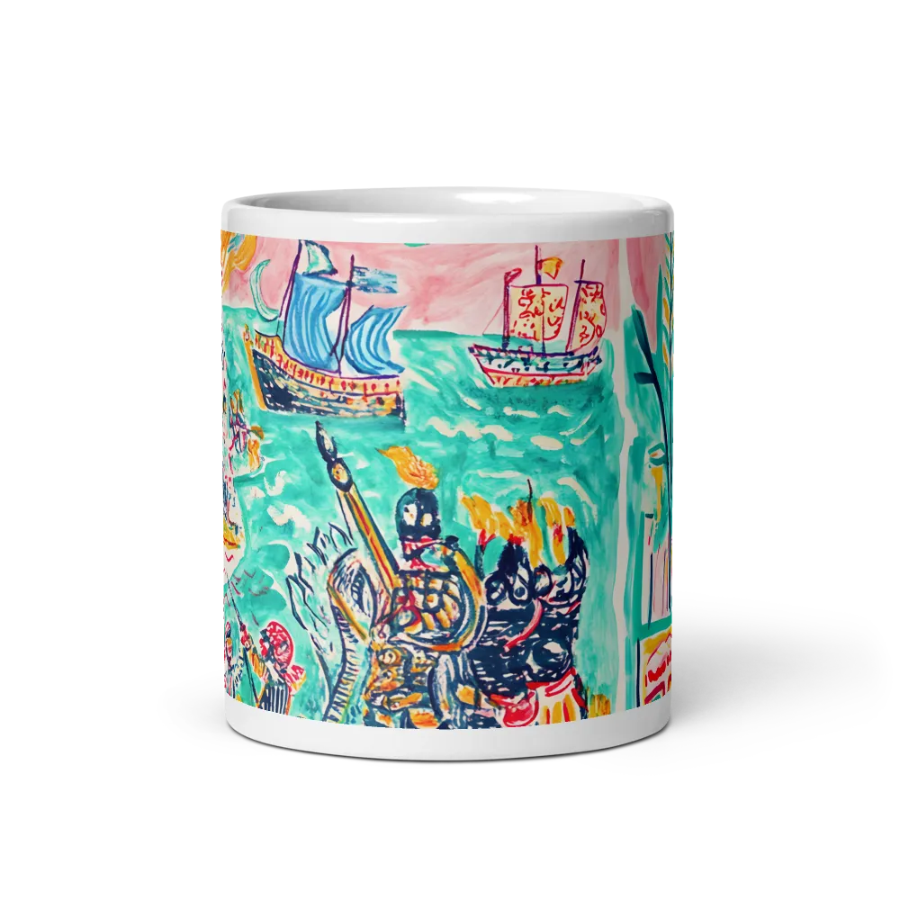 Battle on the Fiery Sea | Mugs | Multiple Sizes & Colors