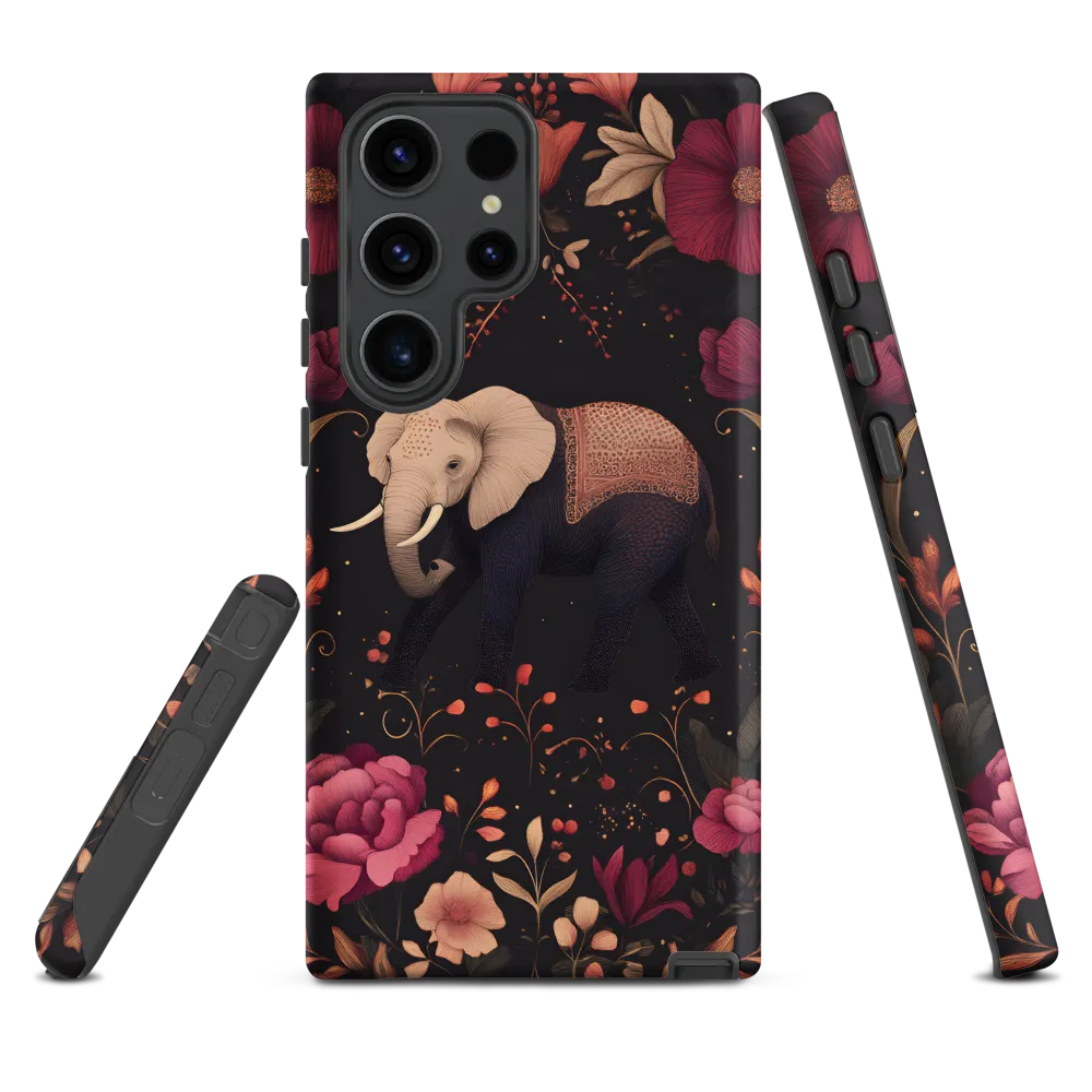 Whispers of the Wild: Elephants and Blooms
