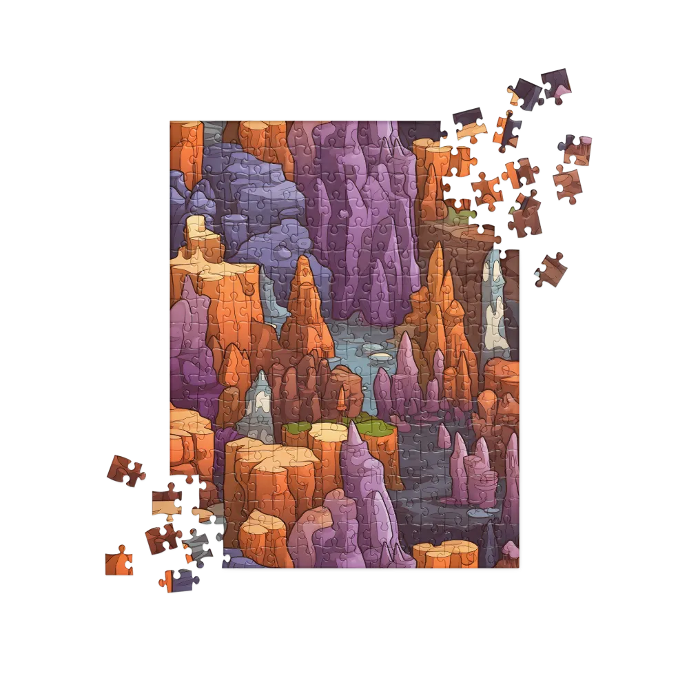 Vibrant Rockscape: A Digital Odyssey | Jigsaw Puzzle | 252 pieces